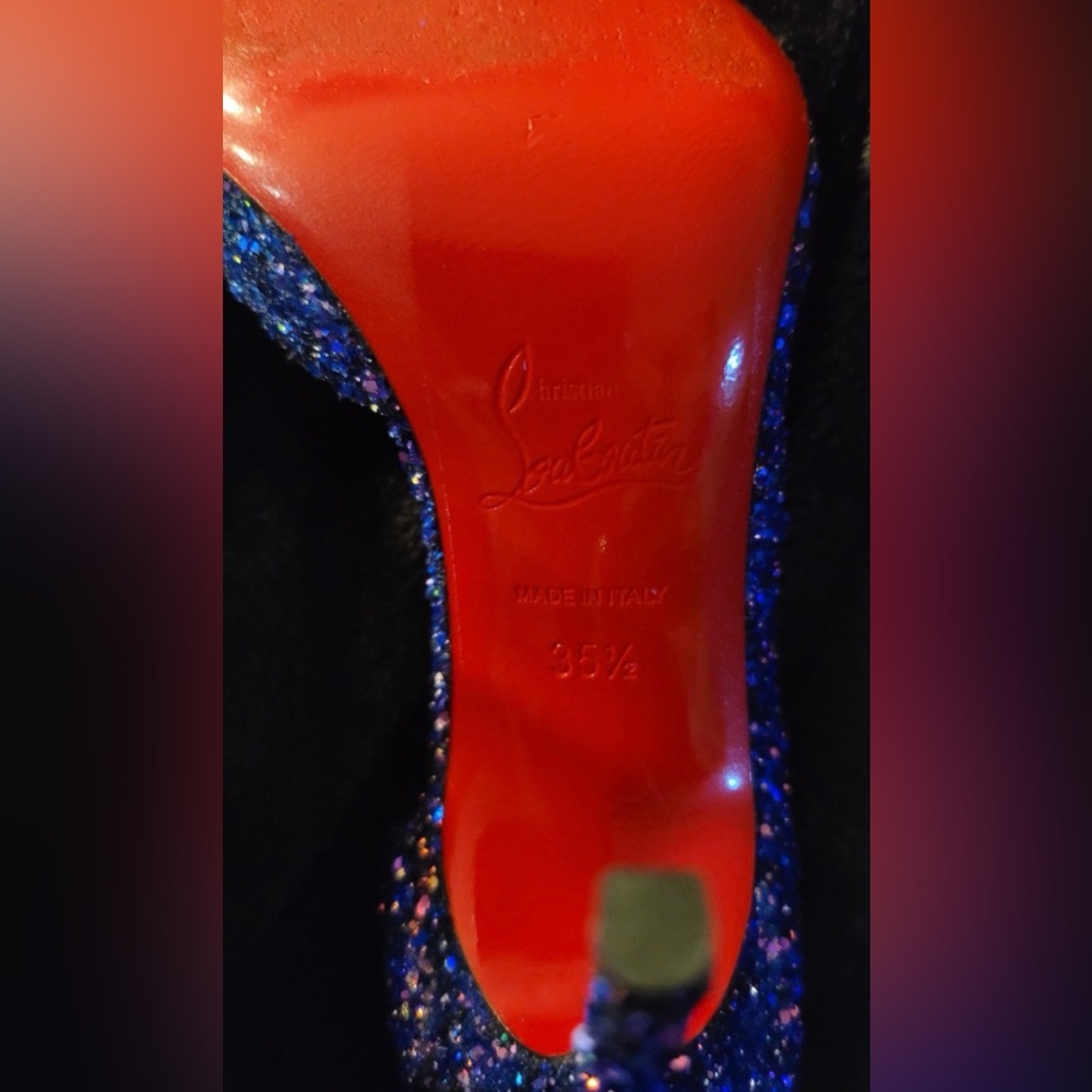 Christian Louboutin Iriza Glitter 100mm 35 1/2 - Picture 5 of 8